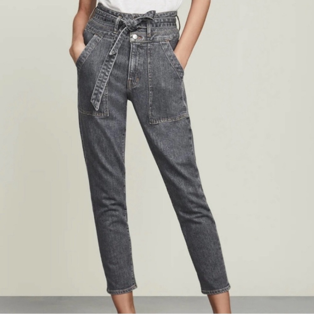 Veronica Beard Logan Slim Straight Belted High Rise Jeans EUC 24 0-2 $398